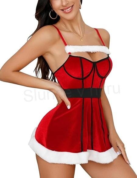 Vánoční spodní prádlo, negližé s G String velikost M (K653)