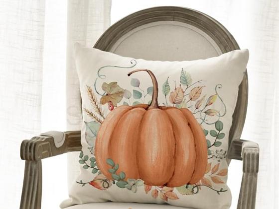 Potah, povlak na polštář veselé dýně 50 x 50 cm (S17)
