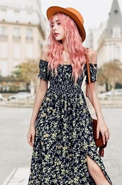 Dámské šaty elegantní květinový vzor velikost S (K661)