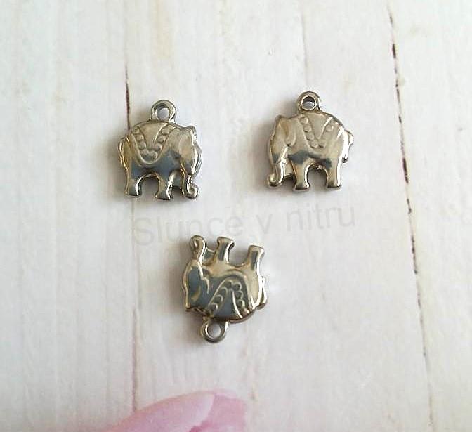 Přívěsek Slon nerezová ocel 14 x 12 x 3 mm (AA435)