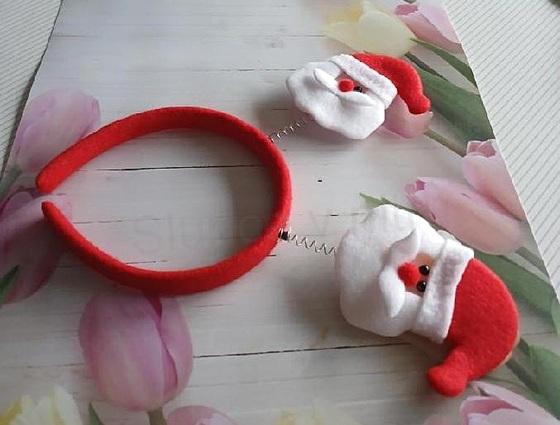 Vánoční čelenka do vlasů mikuláš (H725)