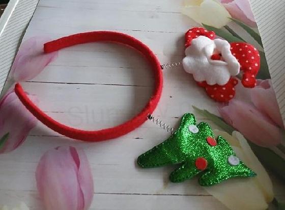 Vánoční čelenka do vlasů mikuláš, stromek (H733)