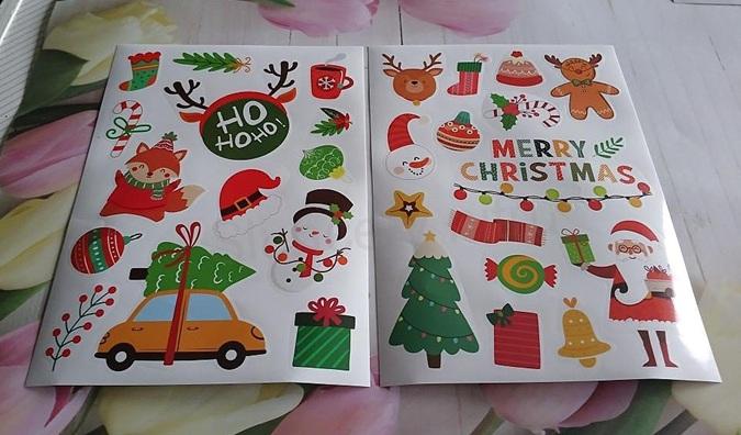 Vánoční samolepky, obtisky na papír 13 x 18 cm číslo 8 (E1053)