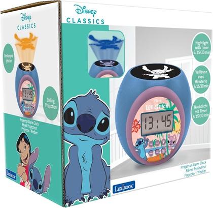 Disney Stitch, projekční budík s buzením, alarmr, noční světlo s časovačem (H736)