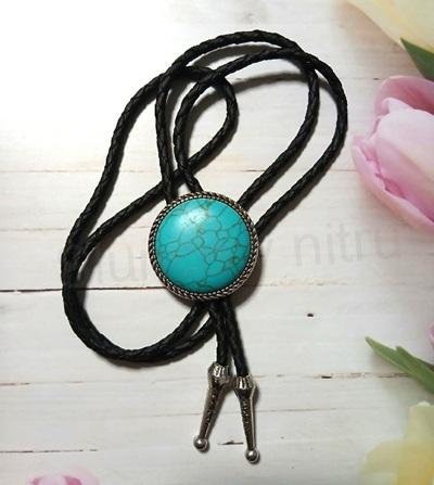 Bolo kravata s ozdobnou přezkou a tyrkysovým kamenem (BD1024)