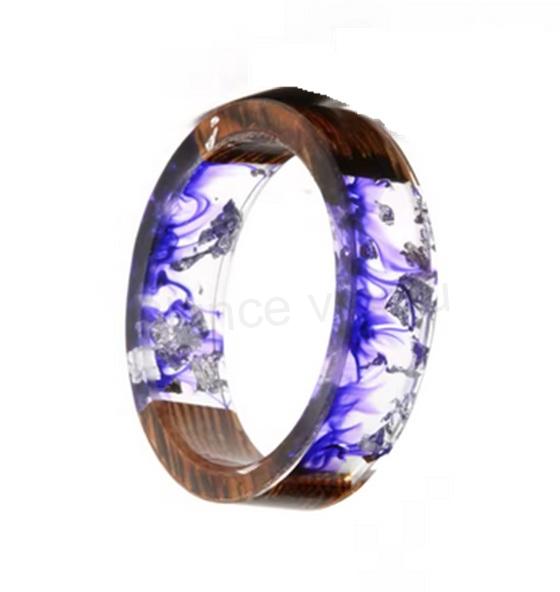 Dřevěný prsten s pryskyřicí velikost 63 (PP217)