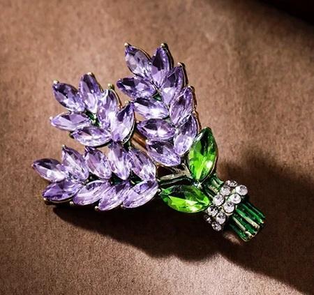 Květinová brož, kytička s kamínky (HB121)