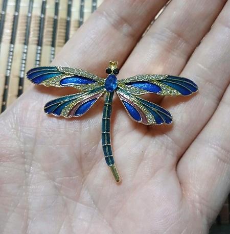 Kamínková smaltovan brož vážka (HB122)