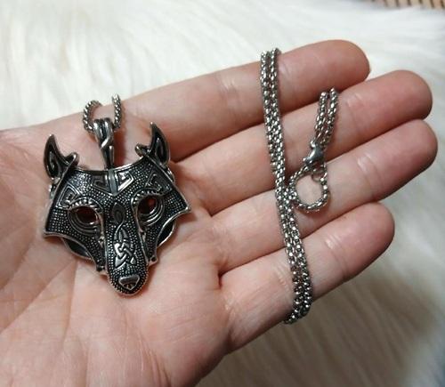 Nerezový náhrdelník vlk, wolf (BD1030)