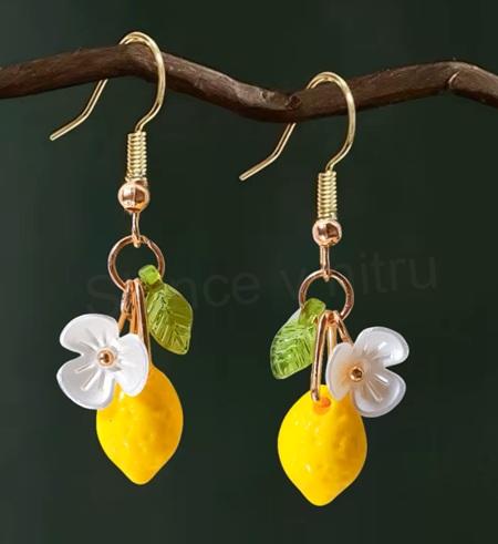 Visací citronové náušnice (BB929)
