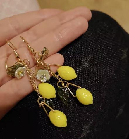 Visací citronové náušnice (BB935)