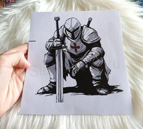 Samolepka na auto rytíř, templář (E1056)