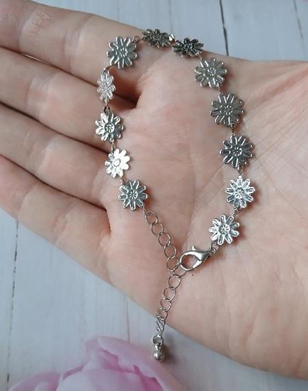 Řetízkový květinový náramek (BC642)