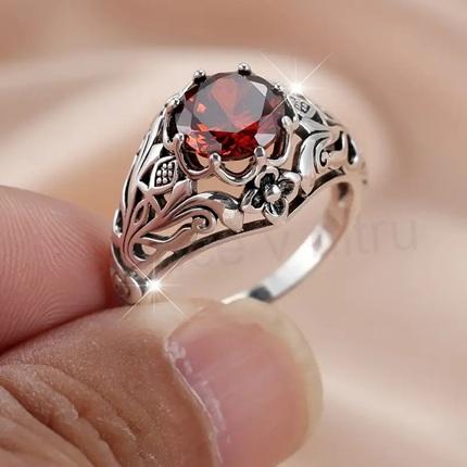 Květinový prsten se zirkonem velikost 60 (BP577)