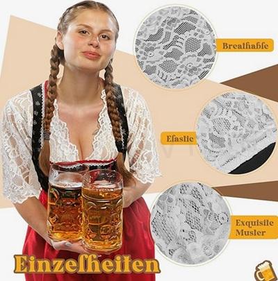 Dámská krajková dirndlová halenka bílá velikost S (K682)