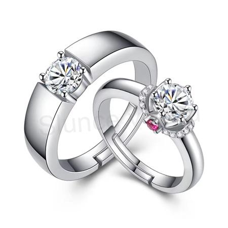 Nastavitelné snubní prsteny se zirkonem (BP603)