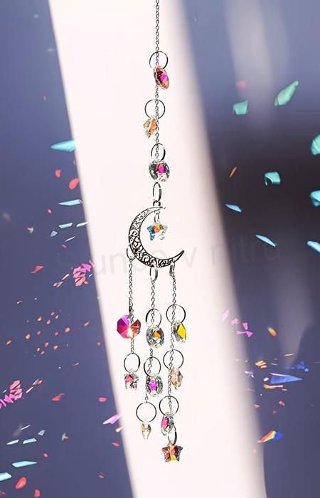 Křišťálový sluneční lapač s měsícem (BD1047)