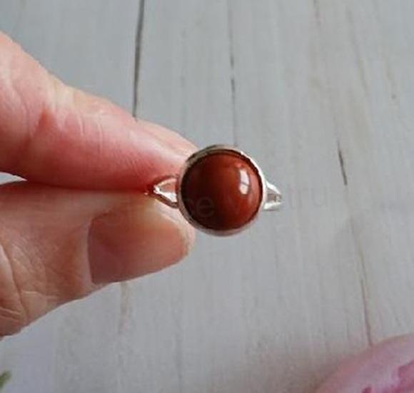 Nastavitelný prsten jaspis, kámen 10 mm – velikost 55 (X2218)