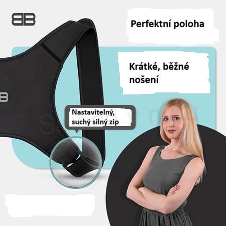 Rovnací pás na záda – velikost M černý (F86)