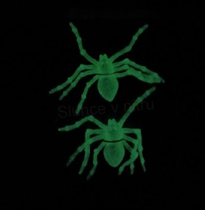 Halloweenská dekorace – Luminiscenční pavouci 2 ks (cca 13 cm) (D758)
