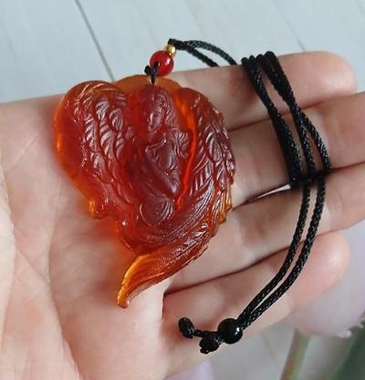 Jantarový náhrdelník s andělem (PP222)