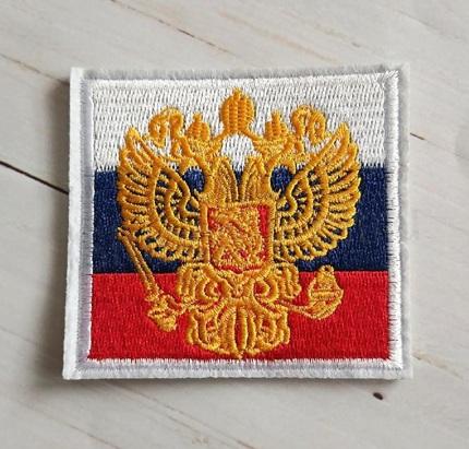 Nášivka Ruský státní znak na vlajce 8 × 7 cm (C874)