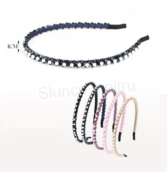 Dámská čelenka perlová – fialová (H765)