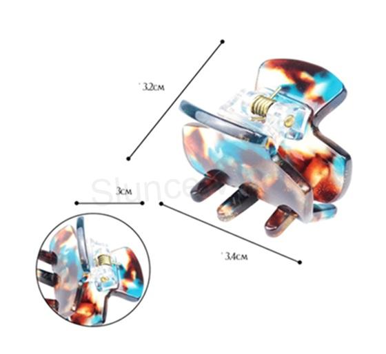 Střední skřipce do vlasů – malý hranatý, acetát, protiskluzový, varianta F (H767)