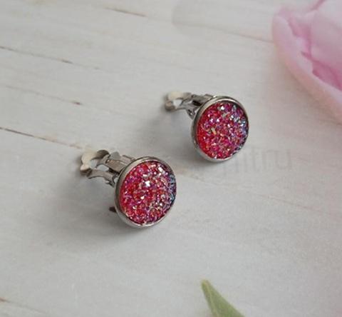 Náušnice klipsy s orgonitem, kabošon 12 mm – nerez (BB975)