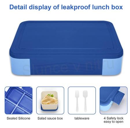 IJIAMY Dětský lunch box s přihrádkami 1300 ml bez BPA – královská modrá (L67)