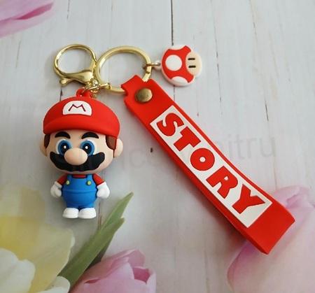 Postavička Super Mario 3D – klíčenka s gumovým poutkem (D762)