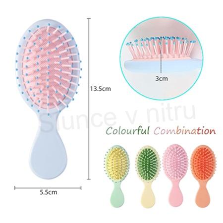 Mini cestovní kartáč na vlasy – růžový (H777)