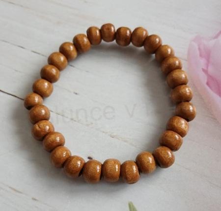 Korálkový dřevěný náramek, korálky 8,7 mm (BC710)