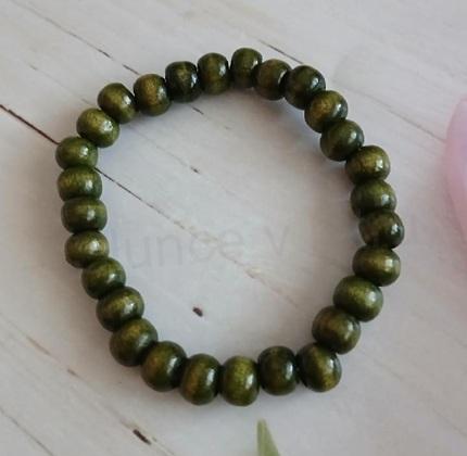 Korálkový dřevěný náramek, korálky 8,6 mm (BC714)