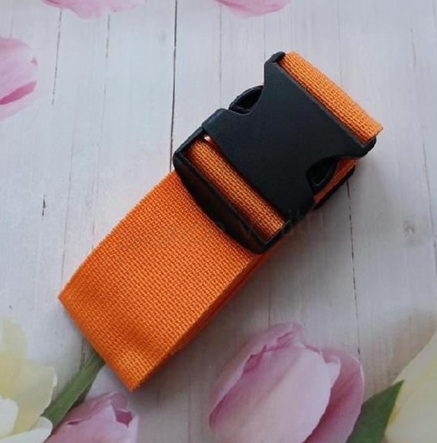 Popruh na kufr – oranžový, nastavitelný 95–188 cm, šířka 5 cm (L72)
