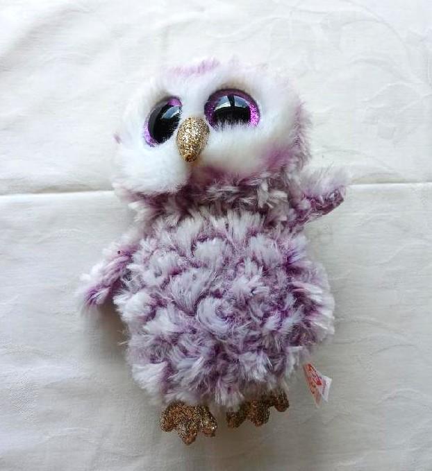 Sova TY Beanie Boos – plyšák, délka cca 17 cm (D1174)