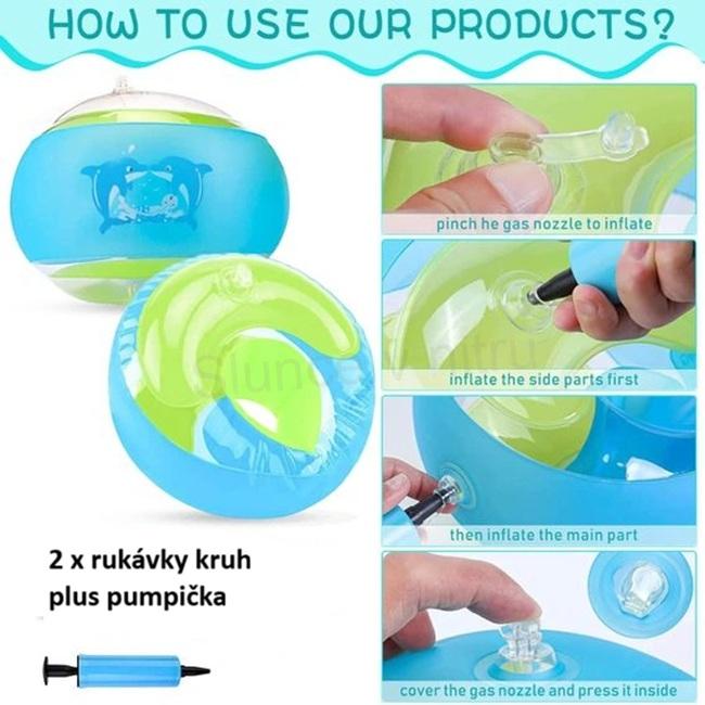 Dětské plavecké rukávky 1–6 let – modré (D1247)