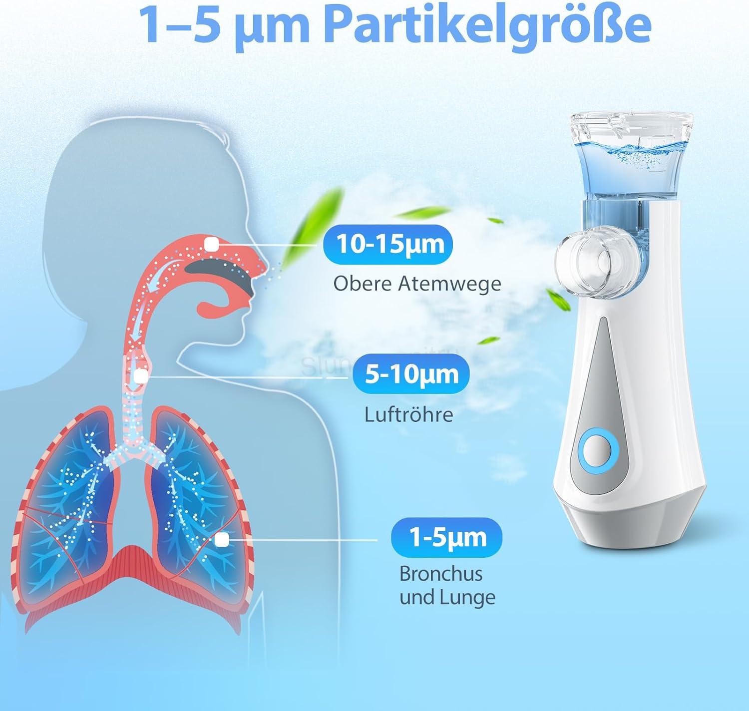 Inhalační přístroj JOSSIS – ultra tichý, nastavitelná mlha, 1–5 µm (F93)