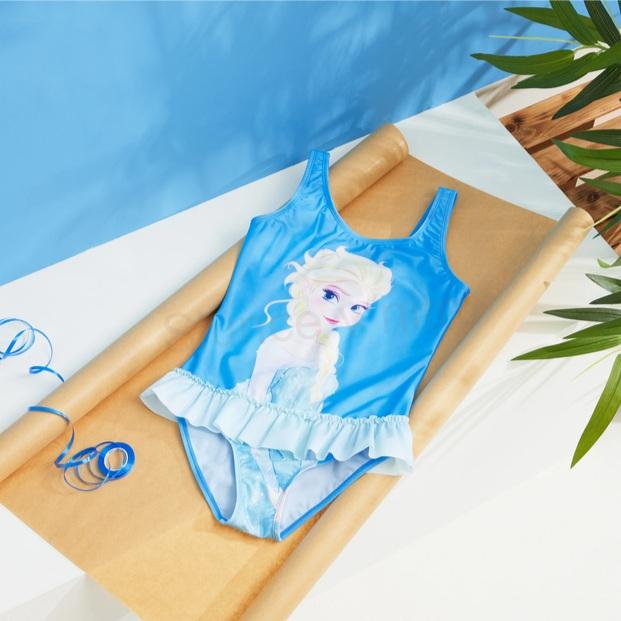 Dívčí licenční plavky Disney Elsa – velikost 92/98 (2–3 roky) (W263)