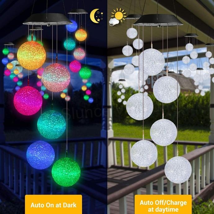 Solární závěsná LED koule – měnící barvy (L89)