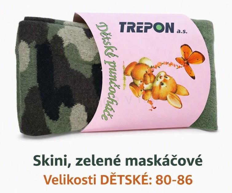 Dětské punčocháče Skini, zelené maskáčové - velikost 80-86 (W277)