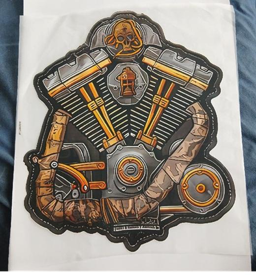 Moto vinylová nášivka Motor - 32 x 28 cm (C926)