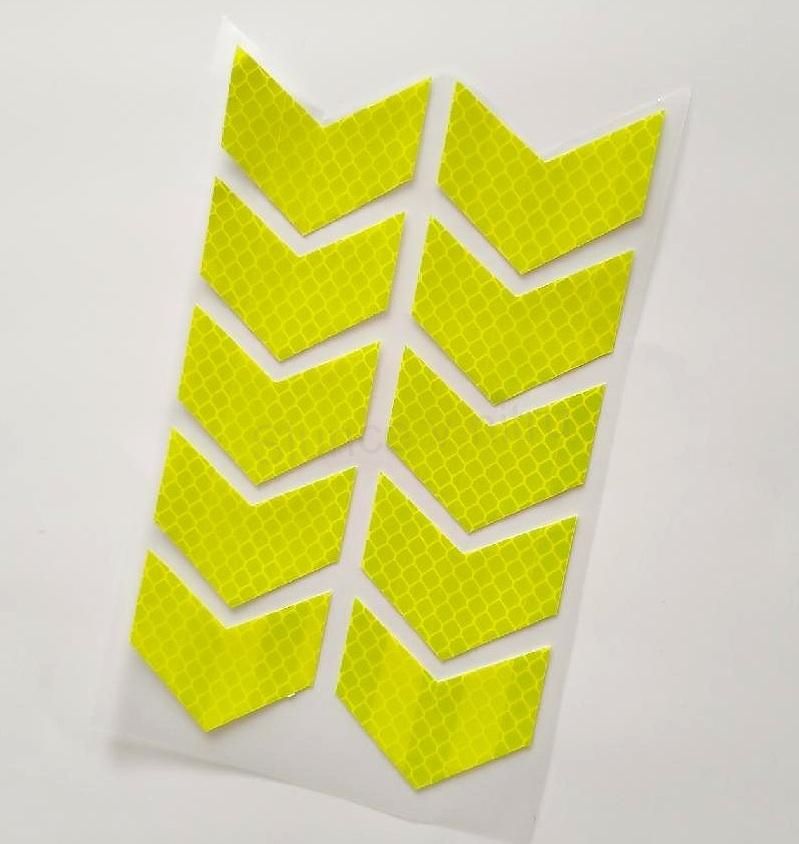 Reflexní samolepka na auto – žlutá, bílá 16 × 11 cm (E1088)