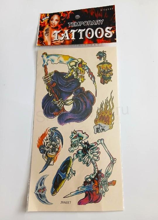 Voděodolné, dočasné tetování lebka 19 × 9 cm (E1093)