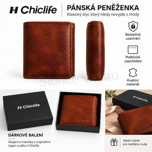 Pánská peněženka HiChiclife s RFID ochranou světle hnědá (J50)