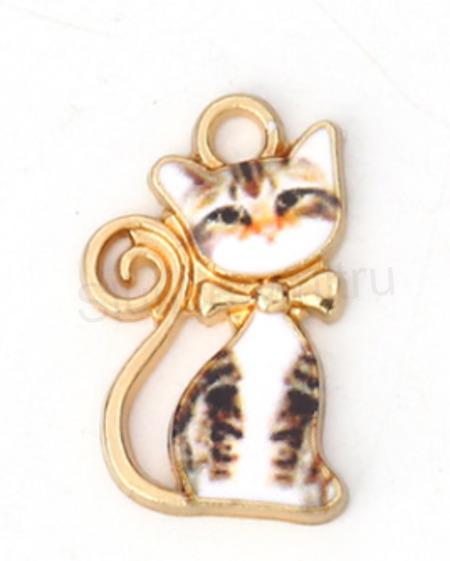 Pozlacený přívěsek kočička, kočka 14 x 21 mm (AA122)