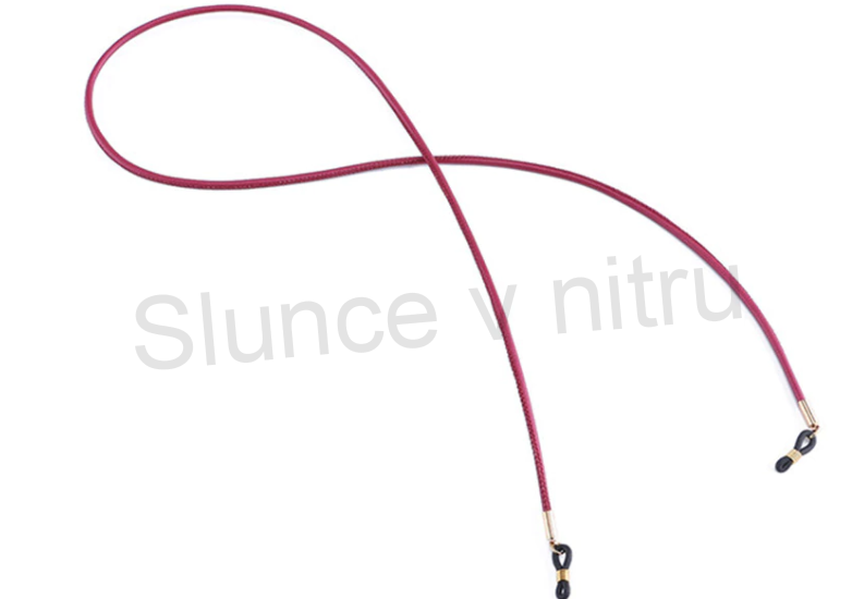 Šňůrka na brýle z kůže červená (N66)