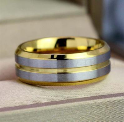 Pánský prsten s wolframem a chirurgické oceli (BP145)