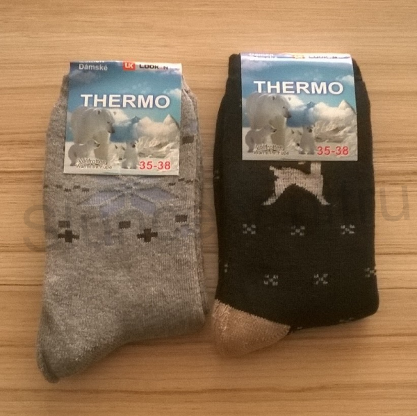 Dámské thermo bavlněné ponožky 2 páry - velikost 35 - 38 (K63)