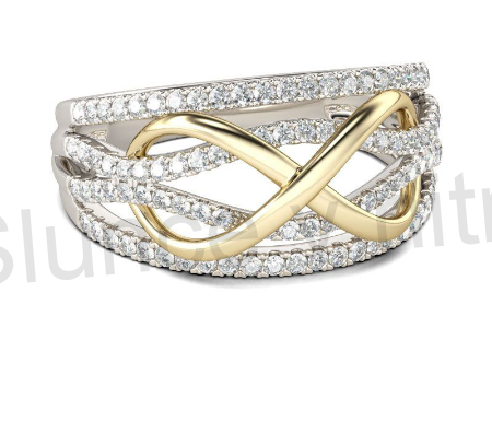 Postříbřený prsten Nekonečno se zirkony (BP189)